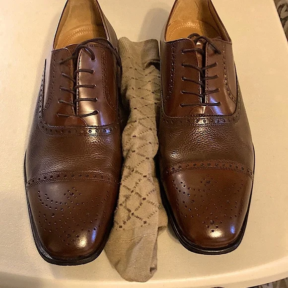 brown dress shoes men's wearhouse Atlanta British Tan Frederico Leone Tuxedo Shoes main image 1